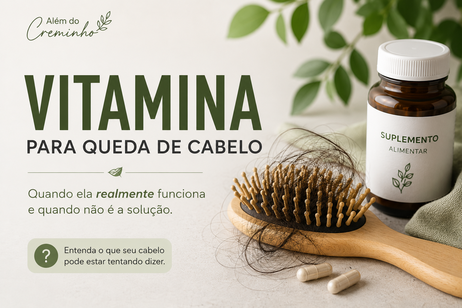 Vitamina para queda de cabelo: descubra quando ela realmente funciona.